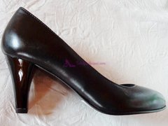 Pantofi cu toc piele naturala Mode marca Coty Noir